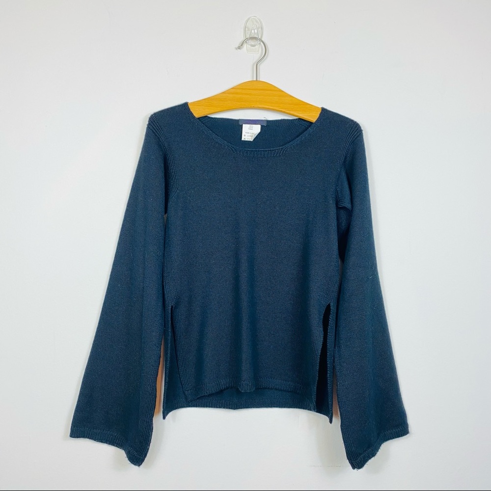 Intermix 100% Wool Square Neck wide Sleeve Sweater Size 40